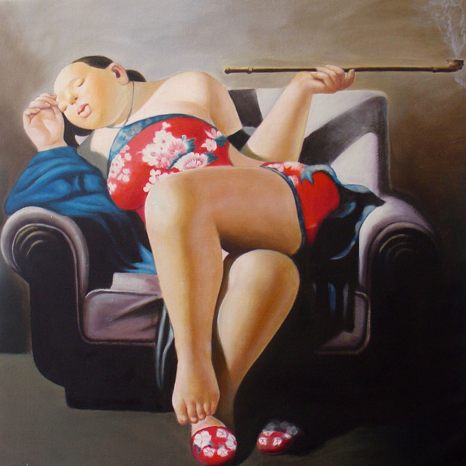 L'Art et la pipe Peinture-femme-seduction-femme-lascive-avec-pipe-a-opium-tableaux-jean-jacques-rio-galerie-art-deco-auray-attention-a-la-peinture