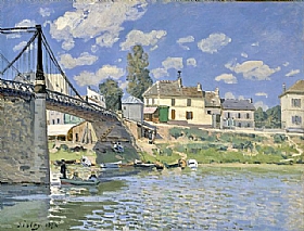 Alfred Sisley, Le pont  Villeneuve la Garenne - GRANDS PEINTRES / Sisley