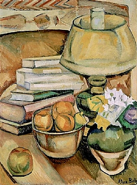 Alice Bailly, Lampe avec livres et fruits - GRANDS PEINTRES / Bailly