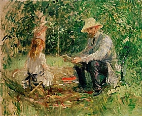 Berthe Morisot, Eugne Manet et sa fille - GRANDS PEINTRES / Morisot