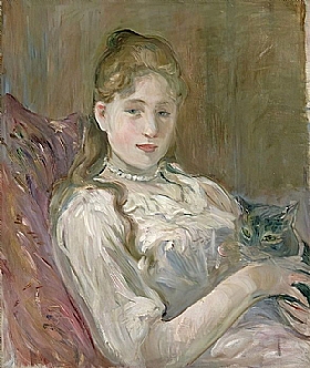Berthe Morisot, Jeune fille avec un chat - GRANDS PEINTRES / Morisot