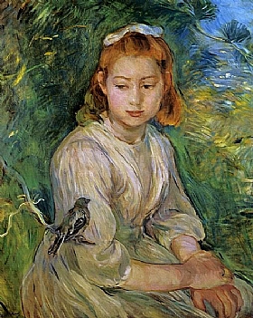 Berthe Morisot, Petite fille avec un oiseau - GRANDS PEINTRES / Morisot