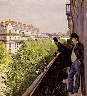 Gustave Caillebotte, Le balcon Boulevard Haussmann - GRANDS PEINTRES / Caillebotte