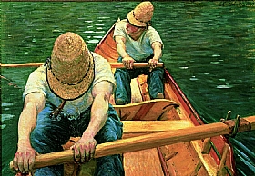 Gustave Caillebotte, Canotiers ramant sur l'Yerres - GRANDS PEINTRES / Caillebotte