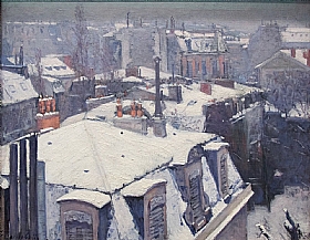 Gustave Caillebotte, Effet de neige sur toits de Paris - GRANDS PEINTRES / Caillebotte