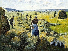 Camille Pissarro, La récolte des foins à Eragny - GRANDS PEINTRES / Pissarro