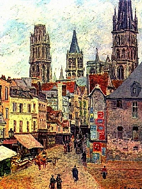 Camille Pissarro, Rouen rue de l'picerie - GRANDS PEINTRES / Pissarro