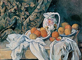 Paul Czanne, Nature morte devant rideaux - GRANDS PEINTRES / Cezanne