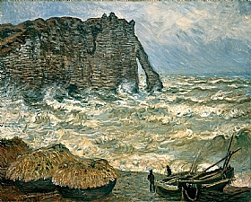 Claude Monet, Mer agite  Etretat - GRANDS PEINTRES / Monet