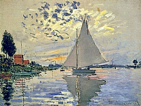 Claude Monet, Voilier au Petit Genevilliers - GRANDS PEINTRES / Monet