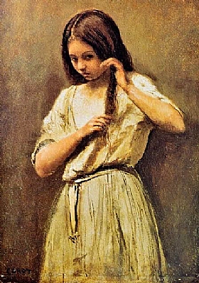 Camille Corot, Jeune fille à la toilette - GRANDS PEINTRES / Corot
