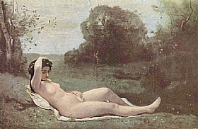 Camille Corot, Nymphe couche dans la campagne - GRANDS PEINTRES / Corot