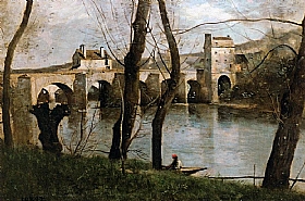 Camille Corot, Pont sur la Seine  Mantes - GRANDS PEINTRES / Corot