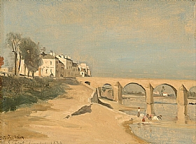 Camille Corot, Pont sur la Sane  Macon - GRANDS PEINTRES / Corot