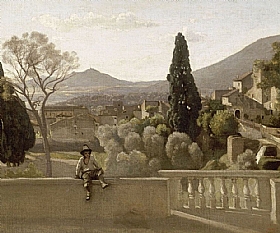 Camille Corot, Jardins de la Villa d'Este  Tivoli - GRANDS PEINTRES / Corot