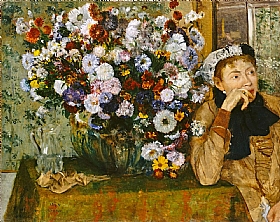 Edgar Degas, Femme prs d'un vase de fleurs - GRANDS PEINTRES / Degas