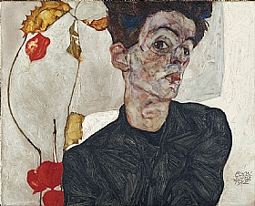 Egon Schiele, Autoportrait avec lanternes - GRANDS PEINTRES / Schiele
