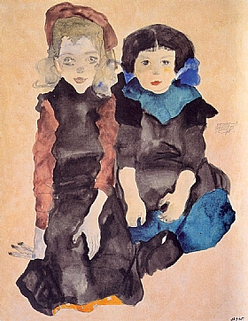 Egon Schiele, Deux petites filles - GRANDS PEINTRES / Schiele
