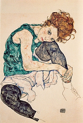 Egon Schiele, Femme assise au genou pli - GRANDS PEINTRES / Schiele