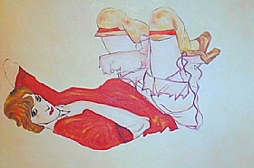 Egon Schiele, Wally et sa chemise rouge - GRANDS PEINTRES / Schiele