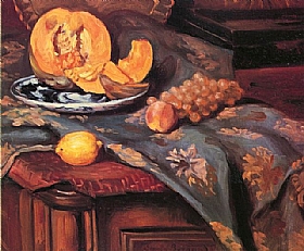 Emile Bernard, Nature morte melon raisins pche citron - GRANDS PEINTRES / Bernard