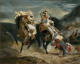 Eugne Delacroix, Combat du Giaour et du Pacha - GRANDS PEINTRES / Delacroix