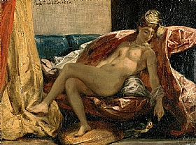 Eugne Delacroix, La femme au perroquet - GRANDS PEINTRES / Delacroix