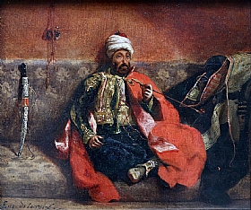 Eugne Delacroix, Turc fumant sur un divan - GRANDS PEINTRES / Delacroix
