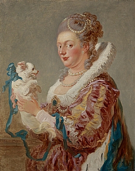 Jean-Honor Fragonard, Femme avec son chien - GRANDS PEINTRES / Fragonard