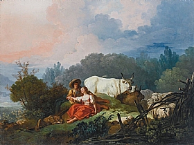 Jean-Honor Fragonard, Paysage Pastoral - GRANDS PEINTRES / Fragonard