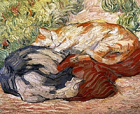 Franz Marc, Chats sur un tapis rouge - GRANDS PEINTRES / Marc