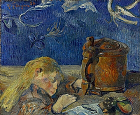 Paul Gauguin, Enfant endormi - GRANDS PEINTRES / Gauguin