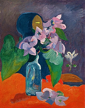 Paul Gauguin, Nature morte fleurs et Idole - GRANDS PEINTRES / Gauguin