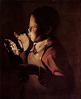 Georges de La Tour, Le souffleur de lampe - GRANDS PEINTRES / De la Tour