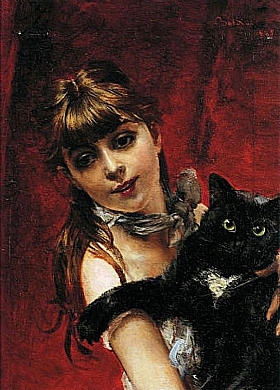 Giovanni Boldini, Jeune fille et son chat - GRANDS PEINTRES / Boldini