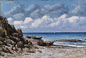 Gustave Courbet, Barques  Saint Aubin - GRANDS PEINTRES / Courbet