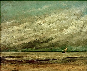 Gustave Courbet, Voilier dans ciel orageux - GRANDS PEINTRES / Courbet