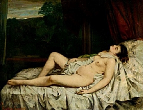 Gustave Courbet, Femme nue dormant - GRANDS PEINTRES / Courbet