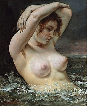 Gustave Courbet, Femme nue dans les vagues-GRANDS PEINTRES-Courbet