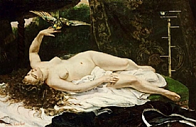 Gustave Courbet, La femme au perroquet - GRANDS PEINTRES / Courbet