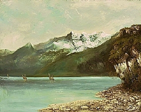Gustave Courbet, Le lac Lman et les Dents-du-Midi - GRANDS PEINTRES / Courbet