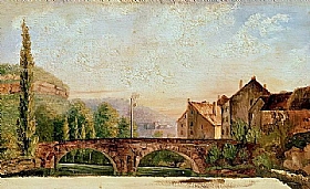 Gustave Courbet, Le pont de Nahin  Ornans - GRANDS PEINTRES / Courbet