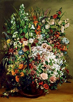 Gustave Courbet, Fleurs dans un vase - GRANDS PEINTRES / Courbet