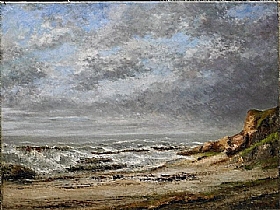 Gustave Courbet, Mer agite prs d'une falaise - GRANDS PEINTRES / Courbet