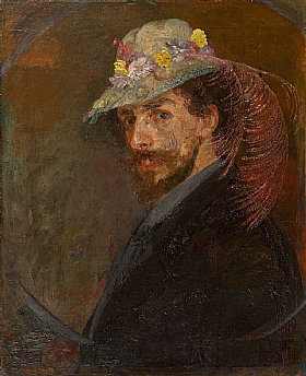 James Ensor, Autoportrait avec chapeau à fleurs - GRANDS PEINTRES / Ensor
