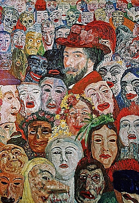 James Ensor, Autoportrait avec masques - GRANDS PEINTRES / Ensor