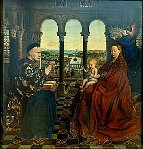 Jan Van Eyck, Vierge et enfant du chancelier Rolin - GRANDS PEINTRES / Van Eyck