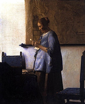 Johannes Vermeer, Femme en bleu lisant une lettre - GRANDS PEINTRES / Vermeer