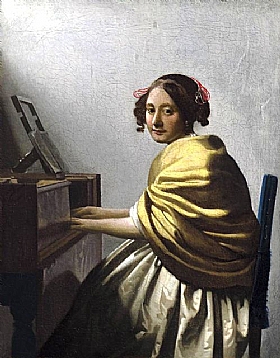 Johannes Vermeer, Femme assise au virginal - GRANDS PEINTRES / Vermeer