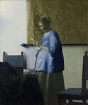Johannes Vermeer, Femme en bleu lisant une lettre - GRANDS PEINTRES / Vermeer